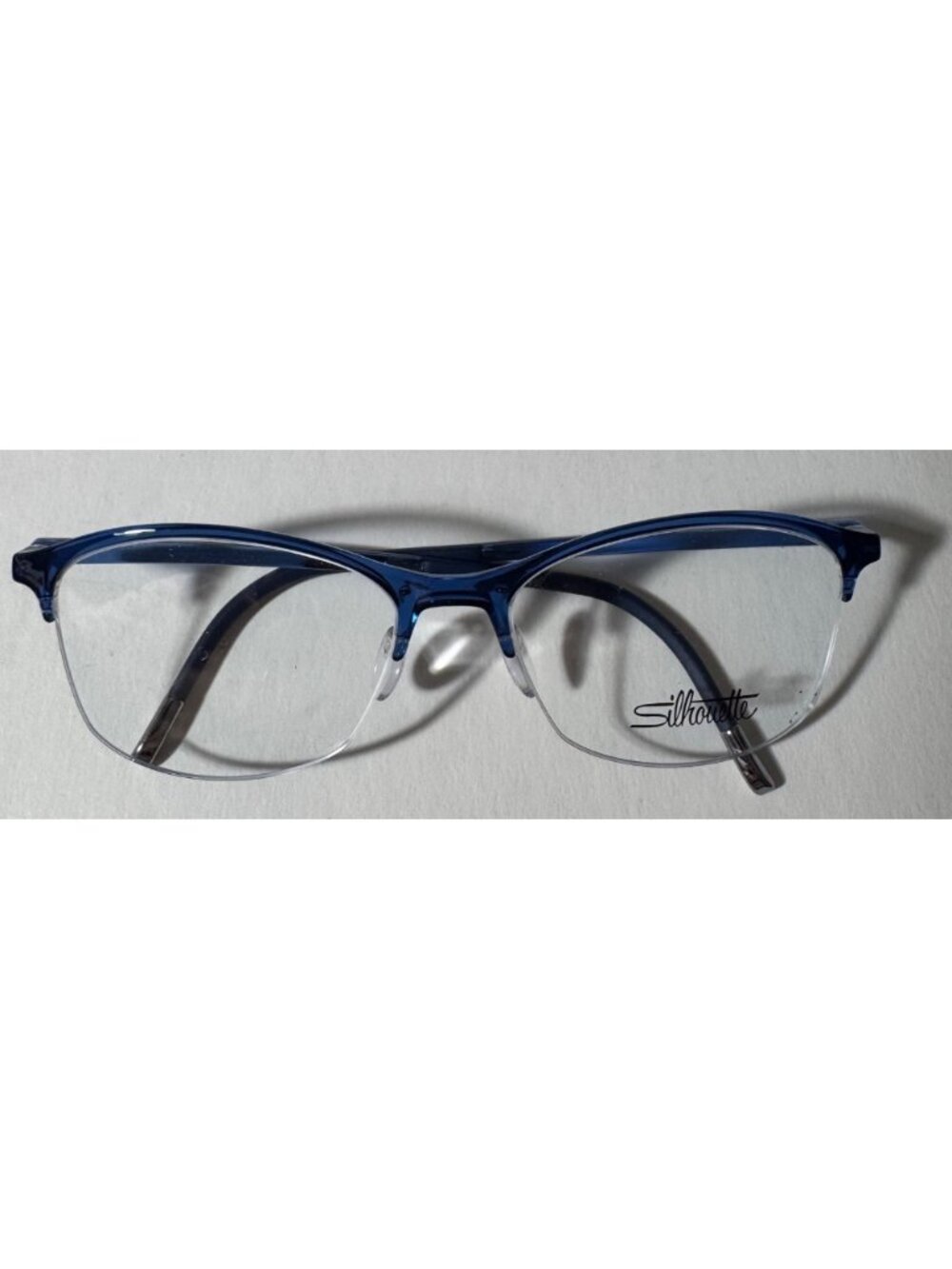 Silhouette SPX 1586 51-16 Womens Blue Half-Rim Eyeglasses Lightweight Frame - Picture 5 of 12